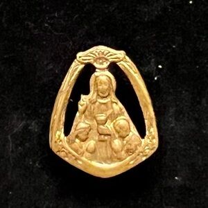 Gold-Tone Religious Pendant Charm - Classic Devotional Design